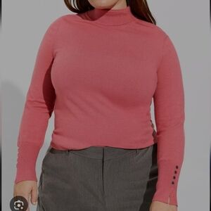 Torrid Feminine Coral Pink NWT Size 0 Soft Cozy Turtleneck Sweater